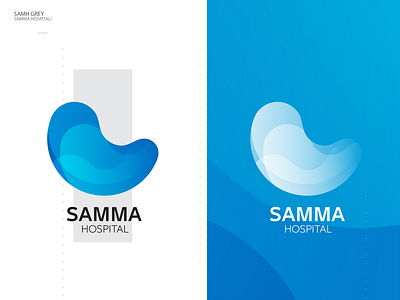 Samma Hospital blue brand branding design gradient color identity logo simple visual identity