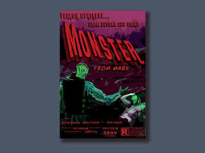 Monster poster design graphic design illustration monster movie poster school type