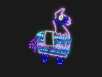 Llama! design fortnite illustration llama neon vectober