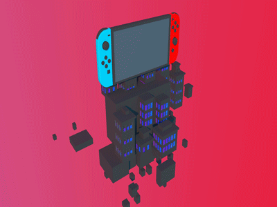 Switch in the city 3d art 3dillustration animation cinema4d city gif illustration motion motiongraphics nintendo nintendo switch