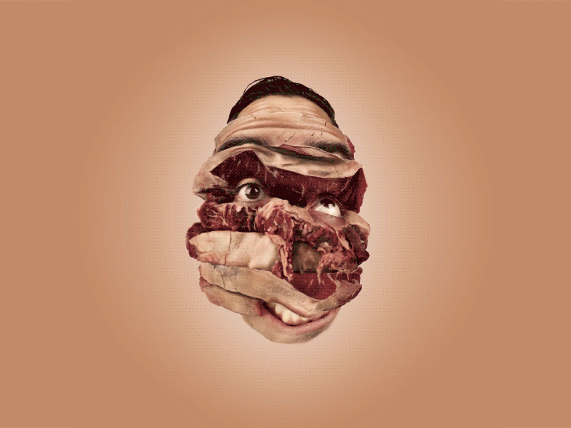Meathead animation adobe aftereffects layers meat photoshop portrait steak