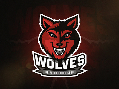 Wolves Touch Football Logo branding design footy identity illustration logo mascot sport sports touch touch football vector wolf wolves