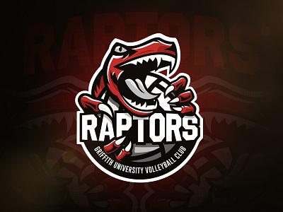 Raptors Volleyball Logo branding design identity illustration logo mascot raptor raptors sport sports vector volleyball