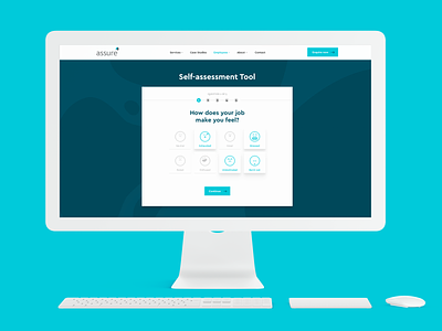 Stress & Wellbeing Self-assessment Quiz branding design mental health online tool questionnaire quiz self assessment ui ux web website design wellbeing