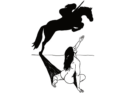 Knight of Swords black and white digital illustration horse illustration knight shadow silhouette sword tarot tattoo yoga