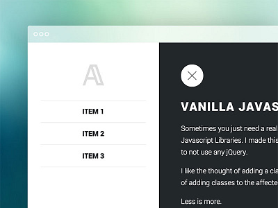 Vanilla Javascript push menu clean codepen javascript minimal ui ux web webdesign