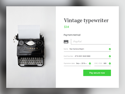 Daily UI 002 - Credit Card Checkout 002 checkout creditcard dailyui typewriter vintage