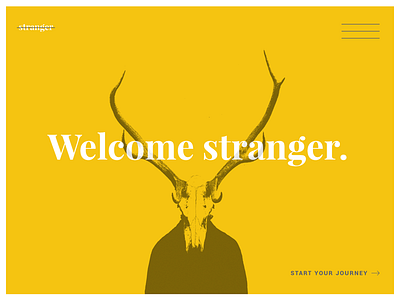 Daily UI 003 - Ladning page agency hipster horns landingpage minimal minimalistic stranger yellow