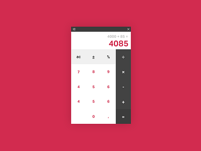 Daily UI 004 - Calculator 004 calculator dailyui material materialdesign popup red