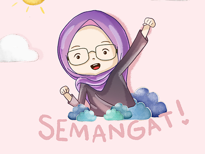 Semangat! character illustration hope