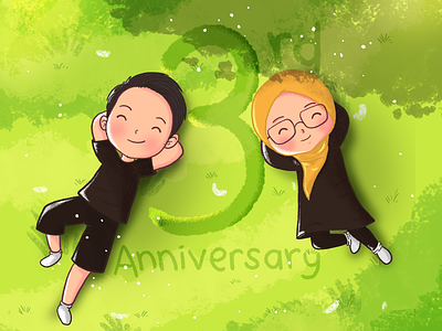Happy Wedding Anniversary anniversary character characterdesign couple illustration