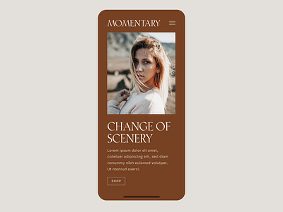 Momentary Mobile Website Layout