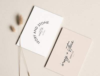 Ivory + Stone Event Co. Business Card brand design brand identity branding business card design business card design ideas business card designer business card mockup logo logo design logo design branding logo design concept typography