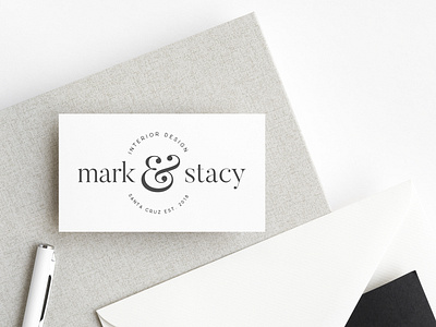 Mark & Stacy Interior Design Logo Mockup ampersand branding business card business card design business card mockup design interior design logo logo design logo design branding logo design concept logo mockup logos typography ui vector