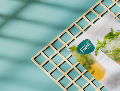 'Fresh' moji&tea —Poster Mockup ads branding design editorial design fresh layout mockup poster