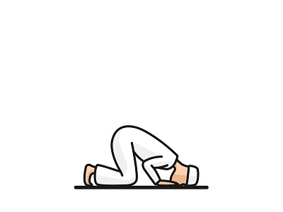 Sajda flat color human illustration line line art outline pray prostration sajda salat