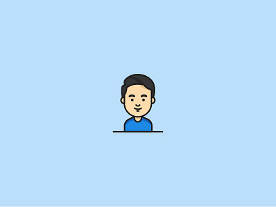 Boy blue boy character color flat line man