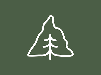 Pine Tree & Mountain Symbol Mark