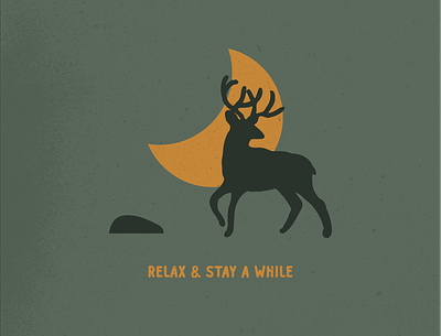 The Moon and the Deer adventure animals branding clean deer environment forest illustration logo mark minimal minimalist moon night sky outdoors simple typography vector wild wilderness