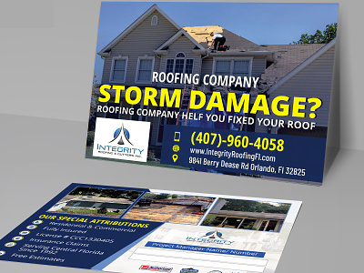 Roofing Company Storm Damage Flyer - Exclusive design by Esloz