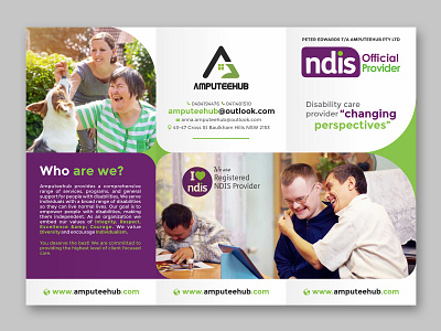 A NDIS Registered Disability Care Provider Brochure Design brand identity business branding graphic design company graphic design india