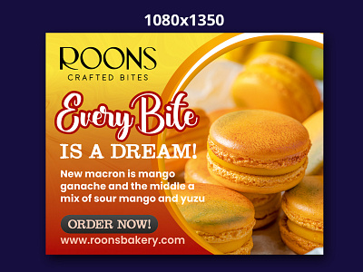 Social Media Ad design for macarons brand branding graphic design