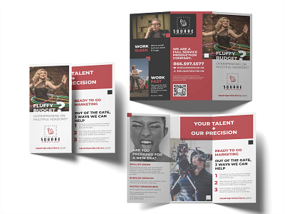 Trifold brochure design for photographic production company graphic design