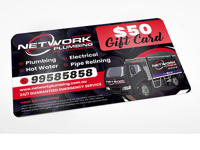 Magnetic Gift Card For Plumbing Company branding graphic design