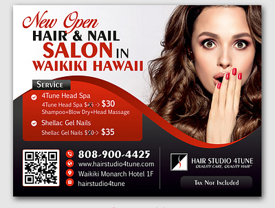 Newspaper Ad Design of Hair and Nail Salon branding graphic design