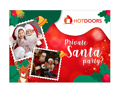 Party Invitation Card - Photos with Santa branding graphic design