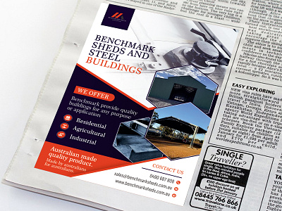 Newspaper Advertisement Design of Shed Supplier branding graphic design