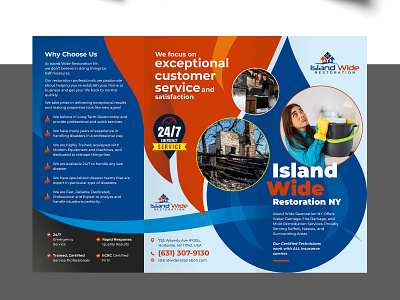 Restoration Company Tri Fold Flyer graphic design