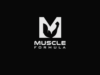 Muscle Formula biceps black design esolzlogodesign fitness formula icon illustration logo m muscle negativespace vector workout