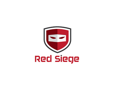 Red Siege esolzlogodesign eyes face ninja protection red siege redesign security shield shield logo shiny