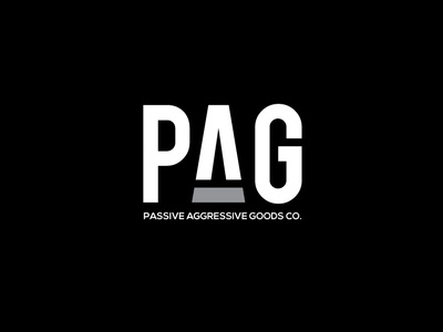 Passive Aggressive Goods Co aggressive apparel black branding cutting edge edgy esolzlogodesign goods illustration logo minimalistic passive typography vector