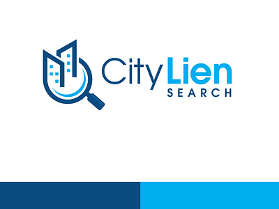 City Lien Search architecture blue branding building city design esolzlogodesign icon illustration lien logo realestate search typography