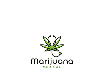 Marijuana Medical cannabis design esolzlogodesign health illustration logo marijuana medical stethescope vector wellbeing