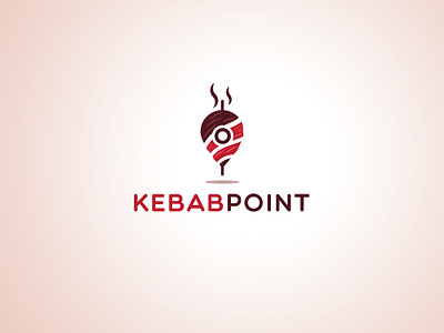 Kebab Point barbecue design esolzlogodesign food grill hot icon illustration kebab location locationicon logo meat minimalistic point red restaurant tandoor vector