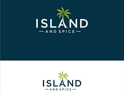 Island And Spice beach branding coconut design emblem esolzlogodesign icon illustration island logo minimalistic spice tree typography vector