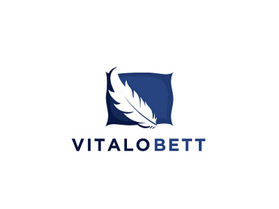 Vitalobett bed bedding branding comfort design emblem esolzlogodesign feather feathers icon illustration logo pillow sleep vector vitalobett