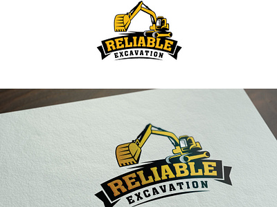 Reliable Excavation design emblem esolzlogodesign excavation excavator groundbreaking illustration logo reliable truck typography vector