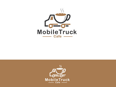 Mobile Truck Cafe beverage cafe cafetaria delivery design emblem esolzlogodesign illustration logo mobile moving truck vector