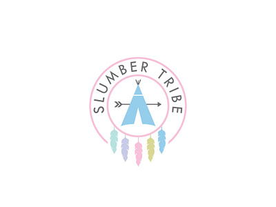 Slumber Tribe arrow art camp design emblem esolzlogodesign feather icon illustration logo minimalistic shelter sleep slumber tribal tribe vector