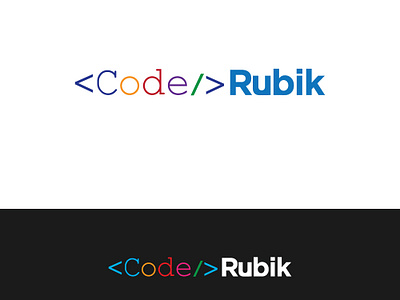 Code Rubik code code editor coding colourful design esolzlogodesign logo minimalistic multicolour programming rubik typography vector