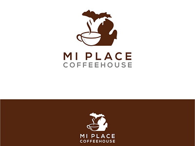 Mi Place Coffeehouse cafetaria coffee coffeehouse cup design emblem esolzlogodesign icon illustration logo mi place vector