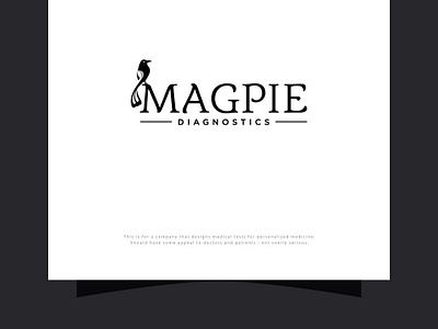 Magpie Diagnostics 1.1 bird design diagnostics esolzlogodesign illustration logo magpie minimalistic testing typography vector