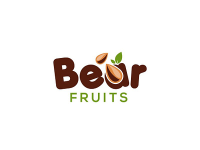 Bear Fruits almond bear design eco esolzlogodesign fruits illustration leaf logo natural nature nuts typography vector