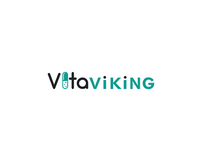 Vitaviking black capsule design esolzlogodesign health linedrawing logo medicine typography vector viking vita vitamin