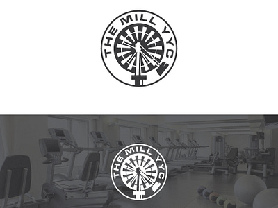 The Mill Yyc automation branding design emblem esolzlogodesign factory logo machine mill spin the vector wheel yyc