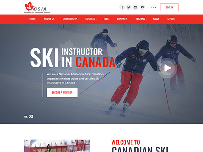 Canadian Ski Instructors alliance canada canadian ski instructors creative csia esolzlogodesign illustration instructors ski typography ui website design